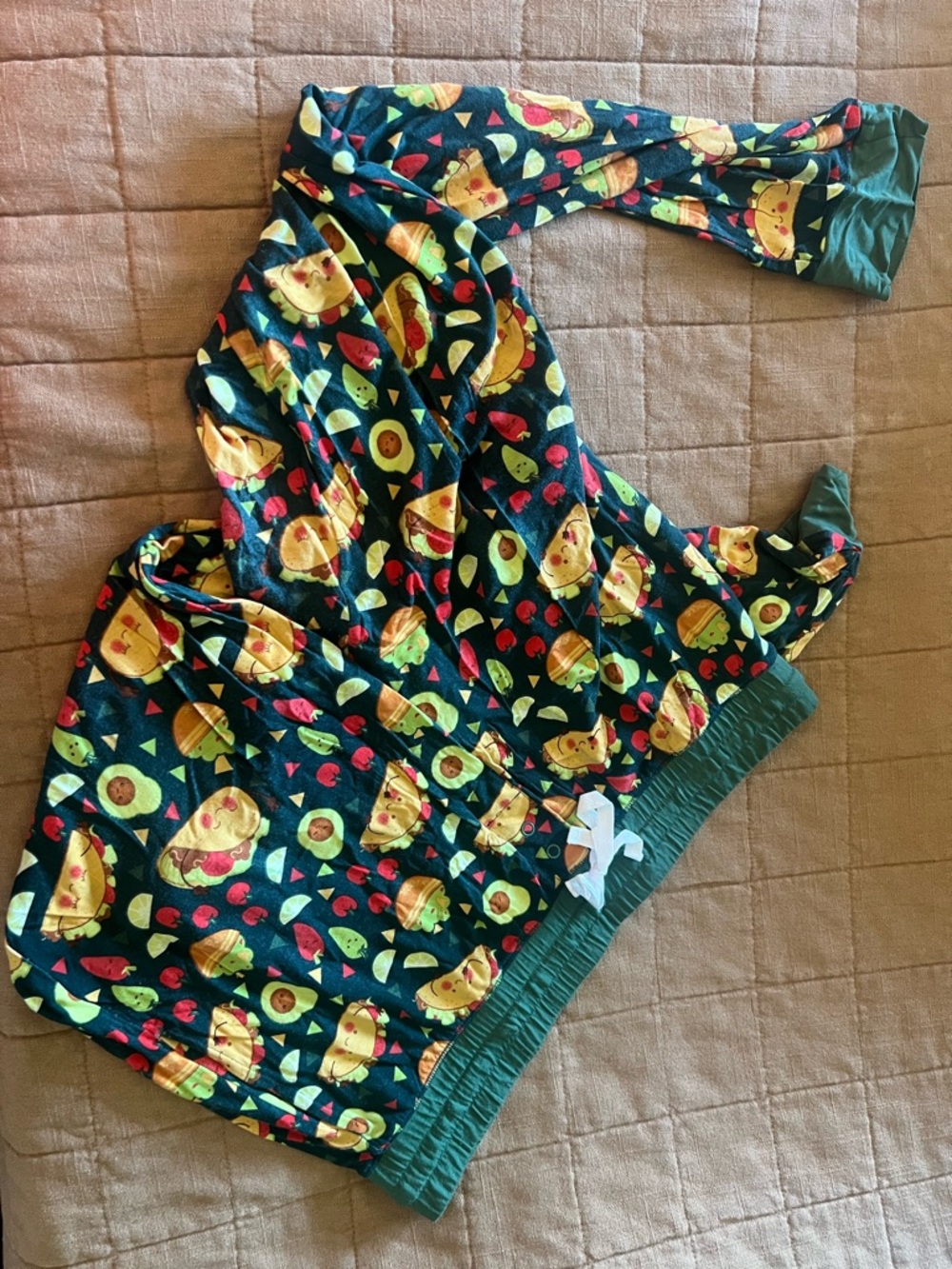 Little Sleepies Women’s M Green Avocado & Taco Print Pajama Set